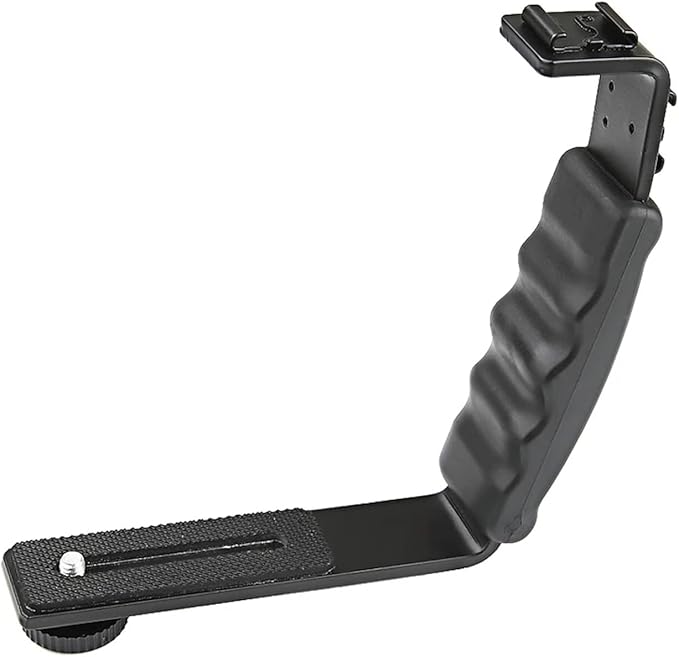 Camera Stabilizer Handle Grip Mounting Extension L-Bracket with Cold Shoe 1/4'' Adapter for Mobile 3 Extension L Bracket