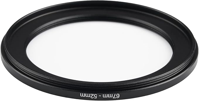 67mm to 52mm Step Down Ring Filter Adapter Applicable to All Brands of UV ND CPL Filter (67mm-52mm)