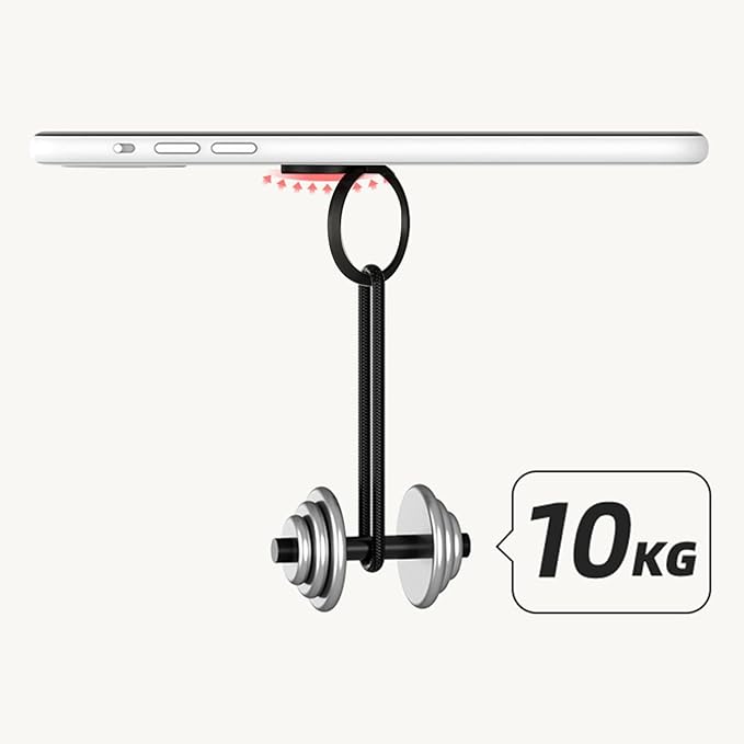 TENOC Phone Grip Sticky 360° Rotation Universal Stand Finger Ring Holder Slim Kickstand for Cell Phone Case, Black