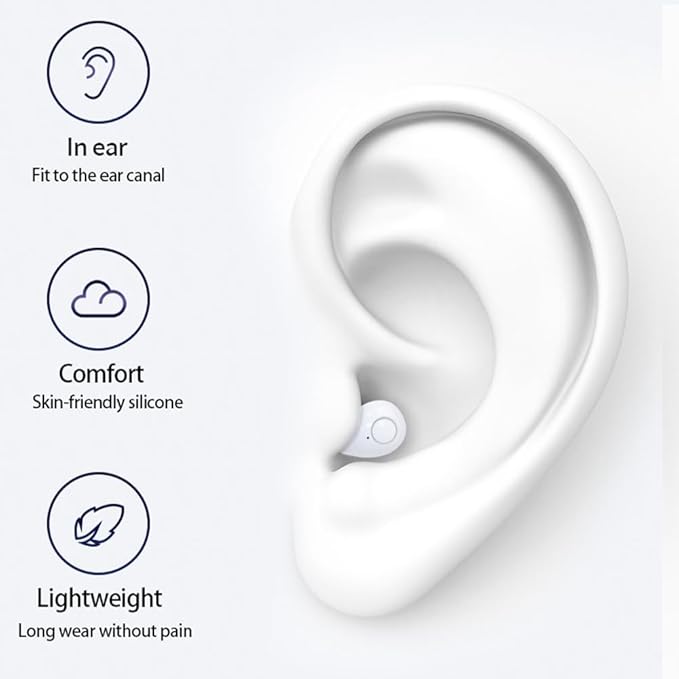 Small Invisible Sleep Earbuds Smallest Wireless Bluetooth Low Profile Micro Tiny Discreet Mini Headset，with Mic，for Small Ear Canals Invisible Ear Buds，Discreet Headphones Spy Earpiece