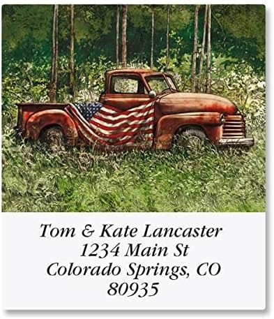 Colorful Images Patriotic Vintage Pride Return Address Mailing Labels, Personalized in The USA with Names & Addresses, Set of 144 Self Adhesive, Easy Peel Flat Label Sheets, 1½” x 1¾”, 1 Design