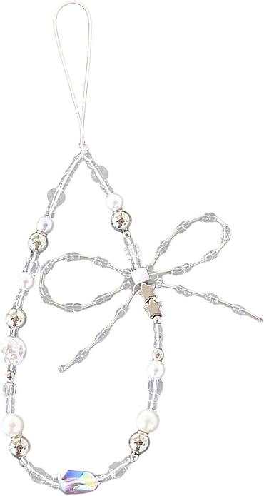 Beaded Phone Charm Lanyard Strap Girly Style Fixed Beads Pearl Lanyards