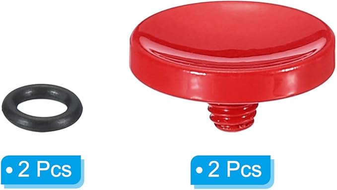 PATIKIL Camera Shutter Button, 2 Pack Soft Shutter Release Button Pure Copper Camera Button Concave Suitable for Nikon for Fujifilm for Leica DSLR/SLR Camera, Red