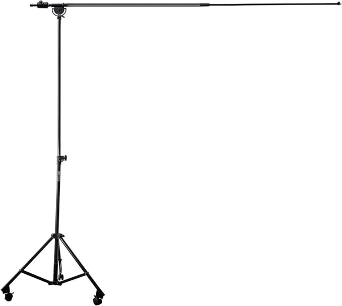 AxcessAbles Heavy Duty Microphone Boom Stand with Weighted Tripod Base | 80-inch Height Overhead Mic Stand | 96 Inch Boom Arm Stand | Shotgun Video Mic Stand | All Metal, No Plastic Parts