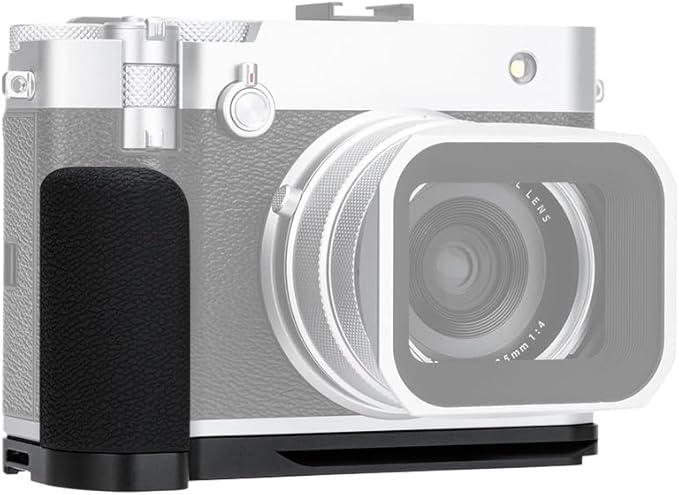 GFX 100RF Hand Grip Handgrip for Fujifilm Fuji GFX100RF Camera, Metal GFX100 RF L Bracket Holder with Built-in Arca Quick Release Plate & Battery Compartment Opening Anti-Slip Microfiber Pads - Black