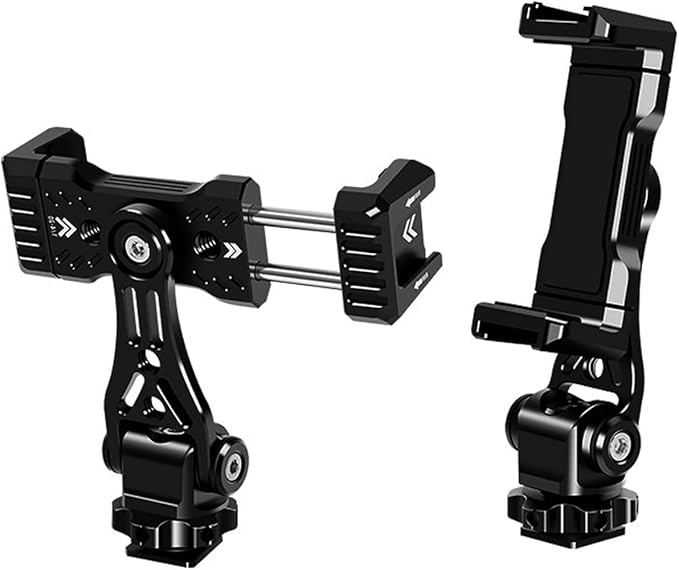 Phone Clamp Tripod Mount Adapter, Metal Phone Holder with Cold Shoe,Compatible with iPhone Sumsung Lg BlackBerry etc,Fits for Tripod Monopod Phone Cage Camera Cage