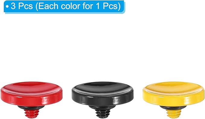 PATIKIL Camera Shutter Button, 3 Pack Soft Shutter Release Button Pure Copper Camera Button Concave, for Nikon for Fujifilm for Leica Red/Black/Yellow