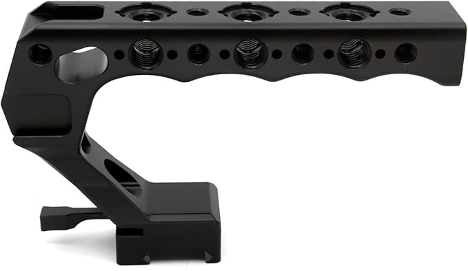 SZYingXian NATO Top Handle, Quick Release NATO Grip with 4 Cold Shoe Adapters for DSLR Camera Cage, Universal Top Handle with 3/8-16 and 1/4-20 Thread Holes (Black)