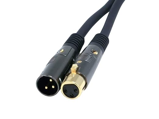 Monoprice XLR Male to XLR Female Cable - 35 Feet - Black, 16AWG, Gold Plated Copper Wire Conductors - Premier Series