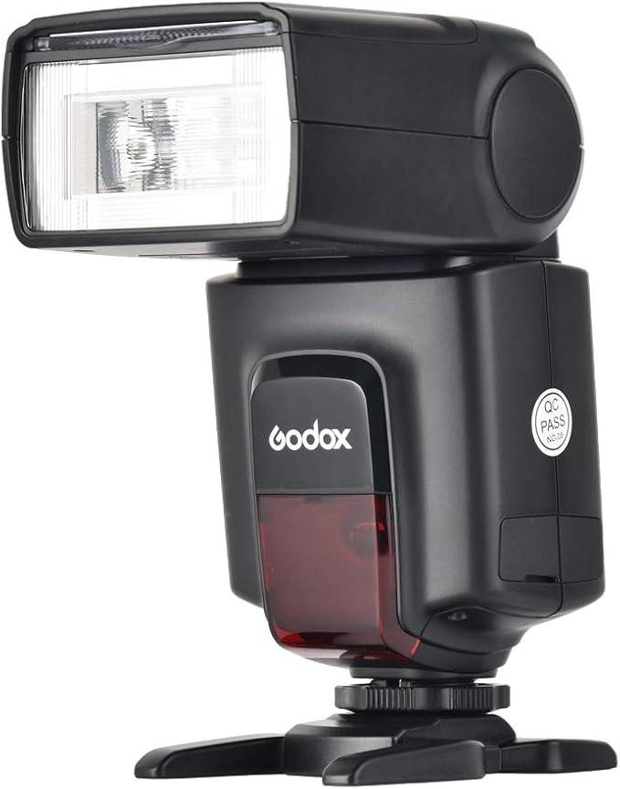 Godox Wireless 433MHz GN38 Camera Flash Speedlite with Built-in Receiver with RT Transmitter Compatible for Canon Nikon Sony Olympus Pentax Fuji DSLR Cameras with Diffuser + Filters