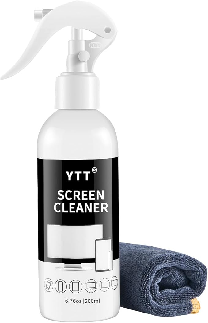 Screen Cleaner Spray – Large Bottle Computer Screen Cleaner, Cleaning Kit and Microfiber Cleaning Cloth for LCD LED OLED TV, Smartphone, iPad, Laptop, Computer, iPhone, MacBook (1 Pack)
