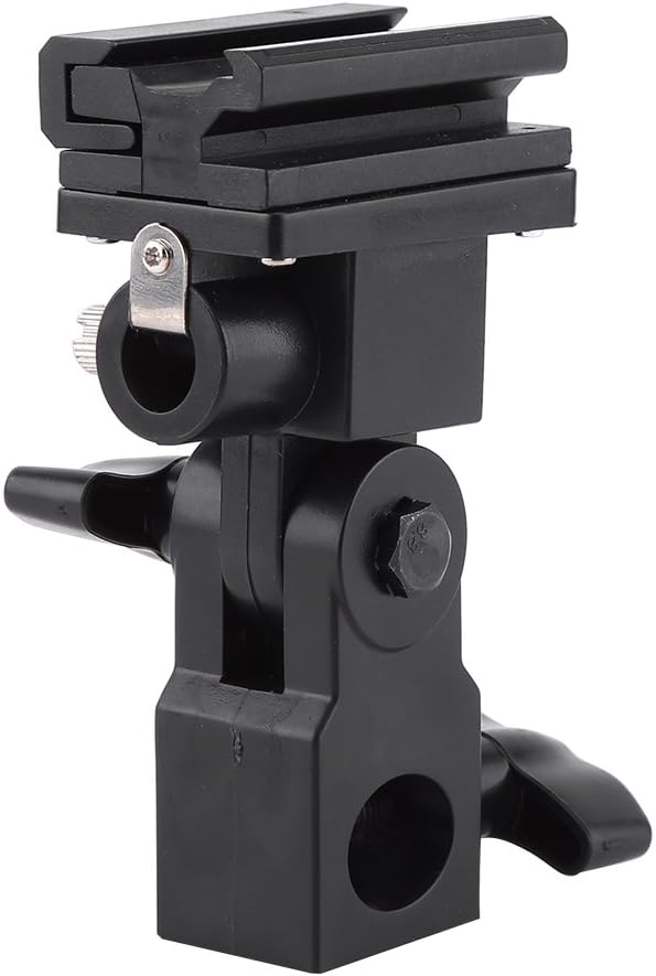 2PCS Camera Flash Mount, Light Stand Bracket Flash Umbrella Holder 180° Hot Shoe Mounting Bracket Lightweight for Photo Video Photography