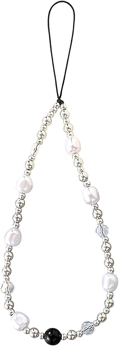 Beaded Phone Charm Lanyard Strap Girly Style Fixed Beads Pearl Lanyards
