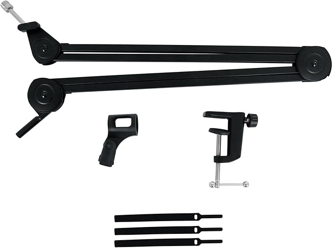 Rockville Microphone Boom Arm Studio Podcast USB Mic Stand+Desk Clamp (30")