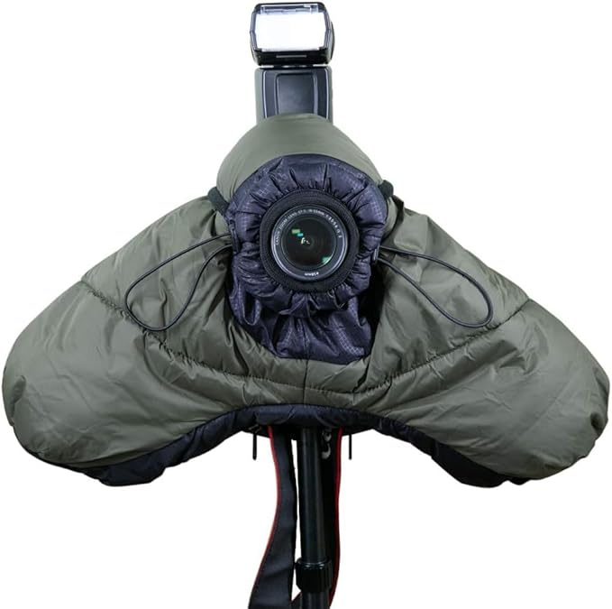 Cold-Proof Warm Cover for DSLR Camera, Camera Rain Coat Cover, Snow or Sound-Proof Sleeve Jacket, for DSLR Cameras with 24-70mm, 24-105mm, 15-85mm,18-135mm, 55-205mm, 70-200mm Etc,.