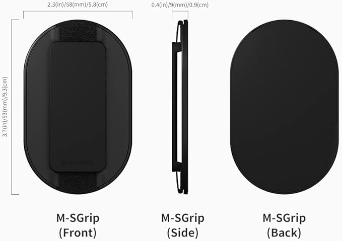 Sinjimoru for MagSafe Grip, Magnetic Phone Grip for MagSafe Stand, Strong Magnetic Phone Holder for iPhone 17 16 15 14 13. M-SGrip Black