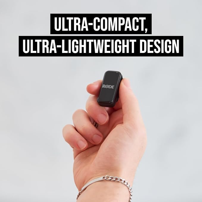RØDE Wireless Micro - Compact Wireless Microphone, Two Mics with Charge Case for Smartphone Content Creation - Lightning, Black (iPhone ONLY)