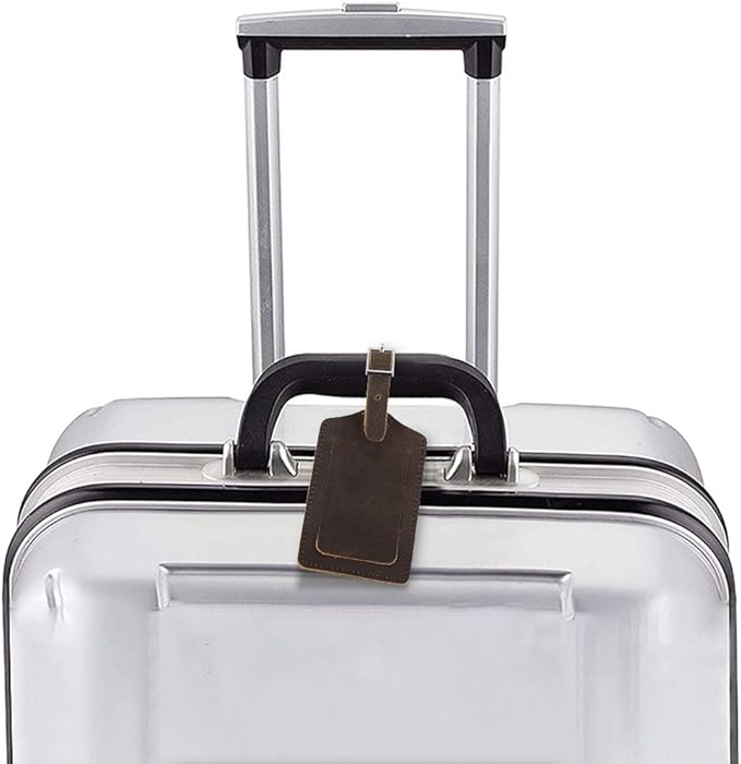 Genuine Leather Luggage Tags & Bag Tags 2 Pieces Set