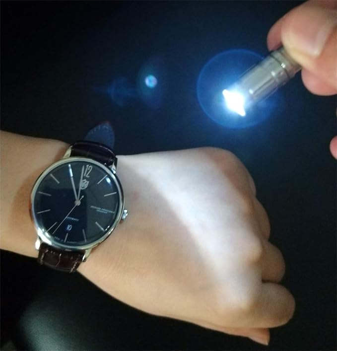 e1 The World's Smallest Flashlight Micro Tiny Mini Keychain Light Long-Lasting Safety Light for Everyday Carry Emergencies Outdoor Dog Walking Hiking Camping Nice Gift for Parents and Kids.