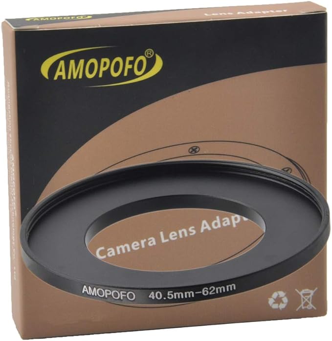 40.5mm to 62mm Camera Filter Ring/40.5mm to 62mm Step-Up Ring Filter Adapter for 62mm UV, ND, CPL Filter,Metal Step-Up Ring