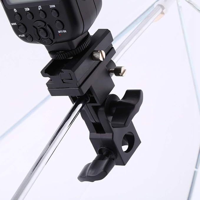 2PCS Camera Flash Mount, Light Stand Bracket Flash Umbrella Holder 180° Hot Shoe Mounting Bracket Lightweight for Photo Video Photography