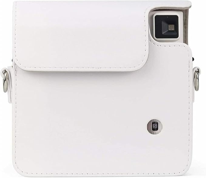 Fujifilm Instax Square Film Twin Pack (40 Exposures) with Case and Storage Box Bundle (White) (4 Items)