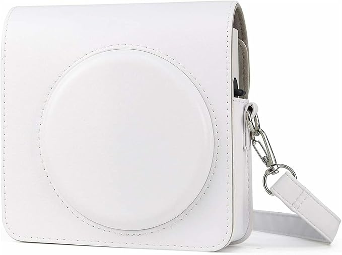 Fujifilm Instax Square Film Twin Pack (40 Exposures) with Case and Storage Box Bundle (White) (4 Items)