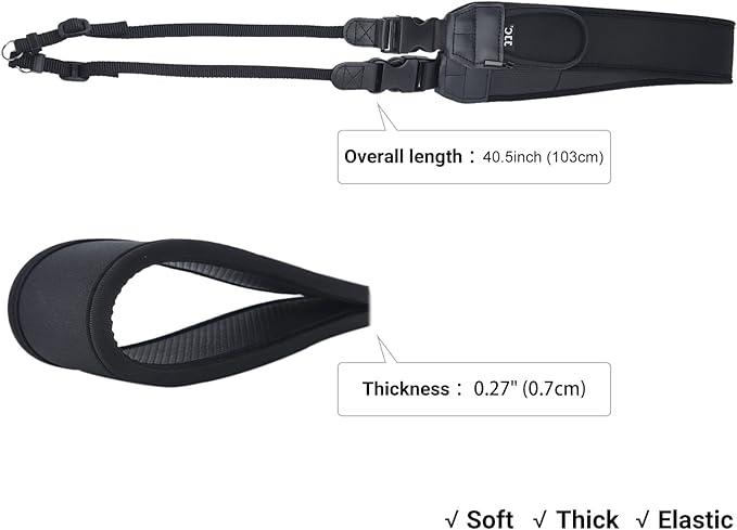 Soft Camera Shoulder Strap Neck Strap for Canon R6 R5 Mark II R7 R8 R50 R10 Nikon Z8 ZF ZFC Z7 Z6 III II Z5 Z50, Mirrorless Camera Strap with 2 Zipped Pockets for Camera Battery SD Memory Card Storage