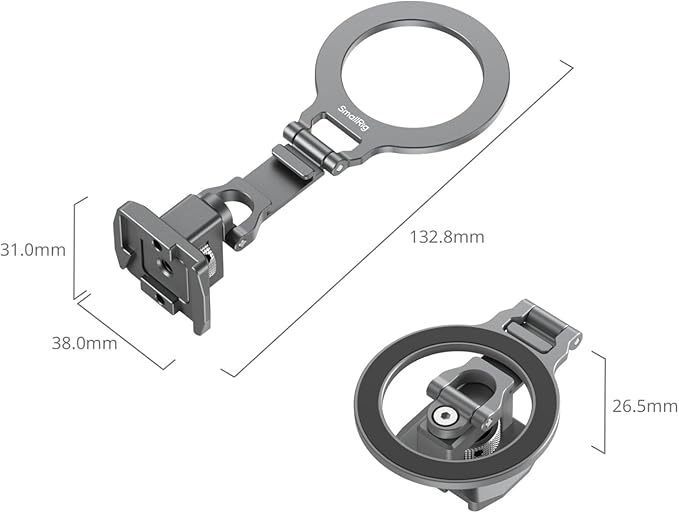 SMALLRIG Metal Phone Mount with Baseplate for Arca-Standard, Compatible for DJI RS 4 Mini, Smartphone Support with Cold Shoe Mount, Phone Tripod Mount for iPhone 17/16/15 Series etc. - 5339