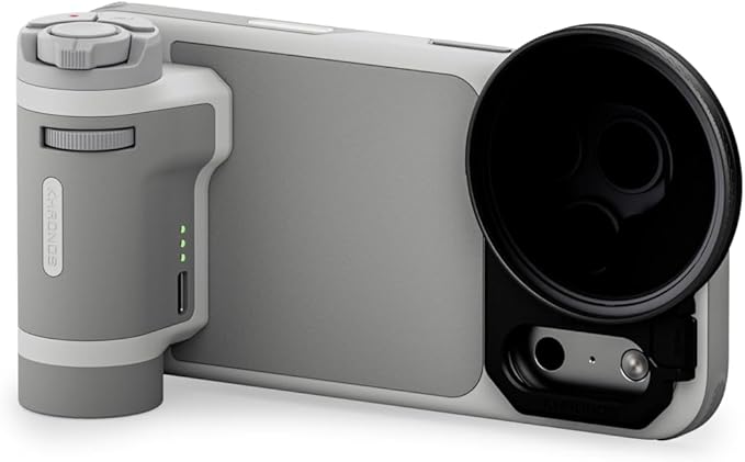Tilta Khronos Lite Creator Kit | Compatible with iPhone 17 Pro | Professional Camera Rig for Phone Filmmaking | Bluetooth Handle, ND & Polarizer Filter Set - Light Gray