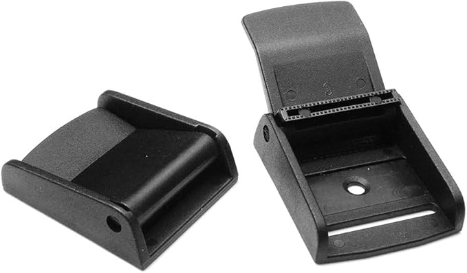 CooBigo 5pcs Webbing Cam Buckles Plastic Black Toggle Clip Backpack Straps