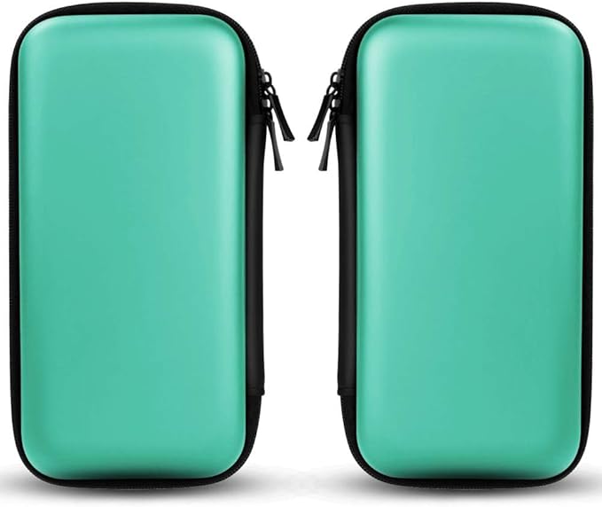 iMangoo Travel Essentials Electronics Organizer Charger Case Portable Dual Zipper Shockproof Pouch Tech Purse Cord Cable Pouches Power Bank Storage Accessories Bag for Women Men,6.5x3.2x1 Mint
