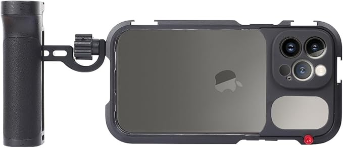 Phone Video Cage Single Handheld for iPhone 13 Pro Max, Phone Rig Quick Release Side Handle for Video Recording/YouTube/Live Streaming/Vlog