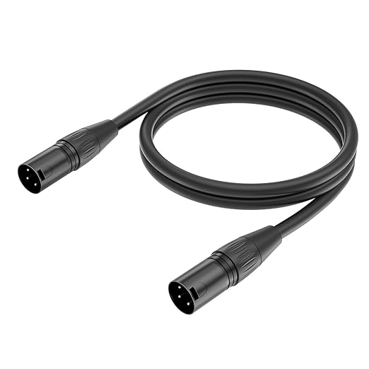 XLR Cable Male to Male, 3 Pin Male to Male Microphone Cable with Oxygen-Free Copper (5ft/1.5m, 1pack)