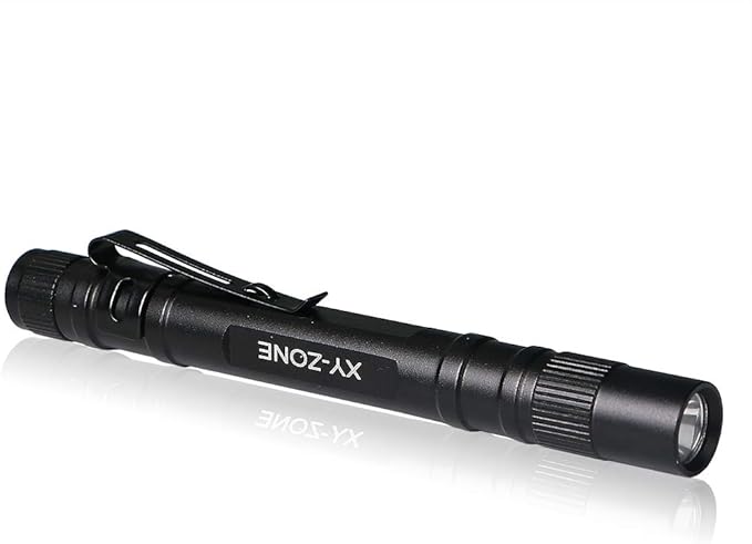 5PCS Led Pen Flashlight 1000 Lumens Lamp Clip Mini Black 507 Pocket Penlight Flashlight Torch Powered by 2 AAA Battery(Battery Not Included)