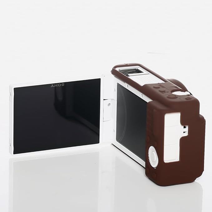 Pocoukate Case for Sony ZV-1F, ZV-1 II/ZV-1M2 Vlog Camera, ZV1F Camera Silicone Cover, Anti-Scratch Slim Fit Soft with ZV1 F Screen Protector- Coffee Skin