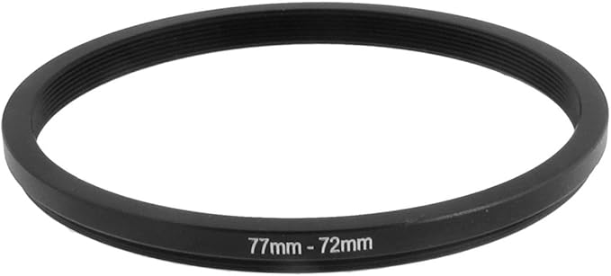 uxcell Metal Step-Down Ring, Camera Lens Filter Adapter Ring 77mm-72mm, 77mm to 72mm Black Ring Adapter for Camera 1pc