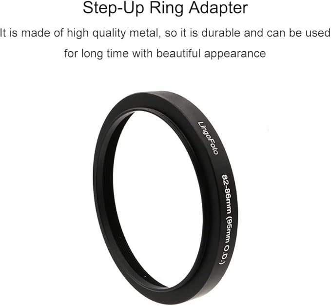 Matte Box Adapter Rings, Lens Adapter 46/49/52/55/58/62/67/72/77/82/86-86mm Step up Ring for 95mm OD Matte Box LingoFoto (82-86/95mm)