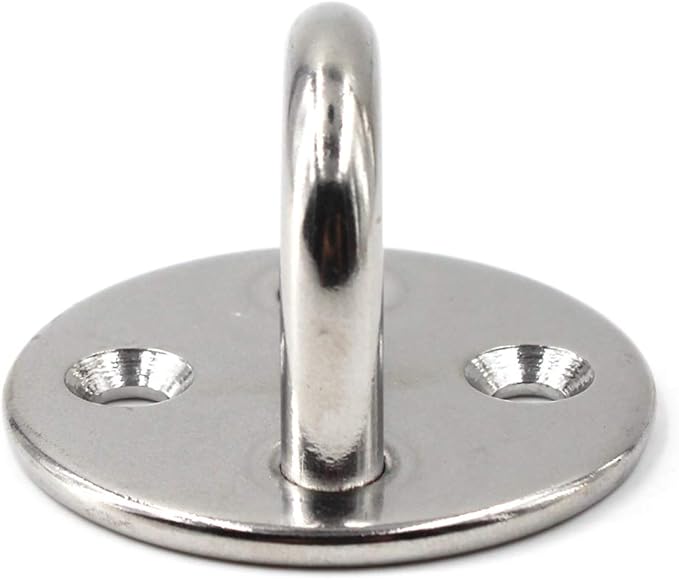 304 Stainless Steel Round Eye Pad Plate 5/16" 8mm Anchor Mount Great for Yoga Swings Hammocks/Boat Rigging/Marine Deck Hardware/Suspension Training Straps