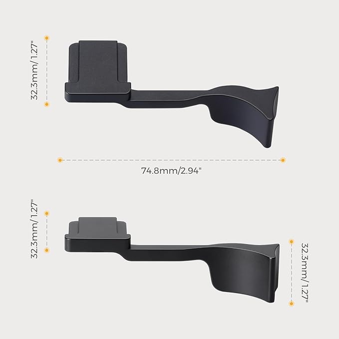 Metal Thumb Grip with Hot Shoe Cover for Leica Q3, Q3 (43) Camera Hot Shoe Thumb Hand Grip Photography Accessories (Black)
