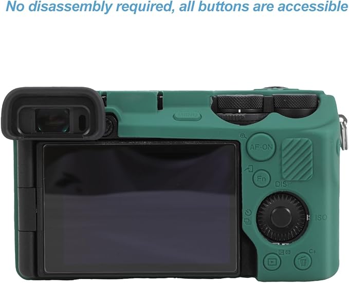 Pocoukate Case for Sony Alpha 6700 Camera, Soft Silicone Protective Cover Skin with A6700 Screen Protector Accessories for Sony Alpha 6700 Camera Silicone Case - Deep-Green