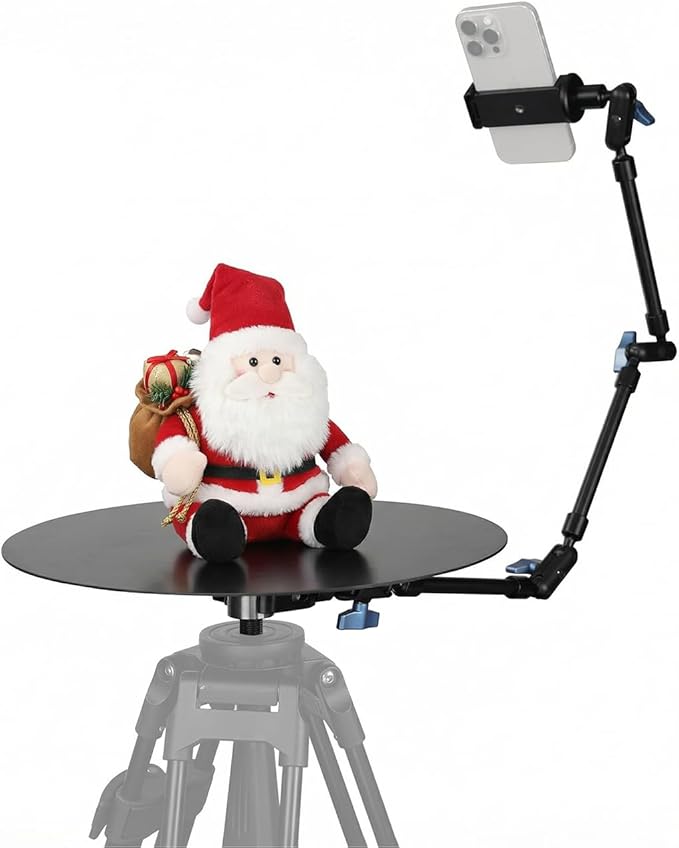 360 Degree Rotation Smartphone Spinner,DIY Photography Turntable Photo Booth for YouTube Unboxing Vlog Video/B-Roll Food/Jewelry Slow Motion Bullet-time