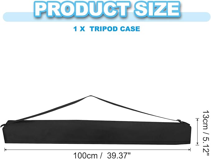 PATIKIL 39.37"x5.12" Tripod Carrying Case, 1Pack Oxford Cloth Padded Tripod Bag with Handles for Light Stands Tripod Photography Accessories, Black