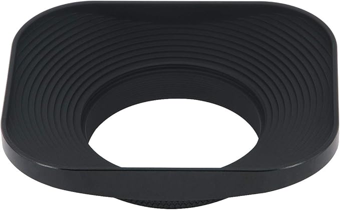 Haoge LH-B39T 39mm Square Metal Screw-in Lens Hood with Cap for Fujifilm Fujinon 60mm f/2.4 XF60mmF2.4 R Macro, Fuji 27mm f/2.8 XF27mmF2.8 Lens and Other Lens with 39mm Filter Thread Black