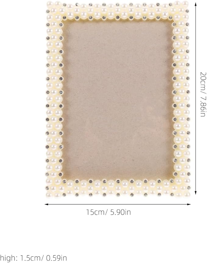 NOLITOY 5x7 Vintage Pearl Picture Frame, Ornate White Resin Desktop Photo Display with Stand, Antique Aesthetic Decorative Frame for Wedding, Anniversary & Home Tabletop Decor