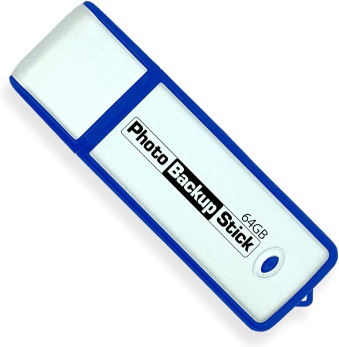 Photo Backup Stick Universal Picture and Video Backup for Any Device - iPhone, Android, Computer, Tablets (64GB)