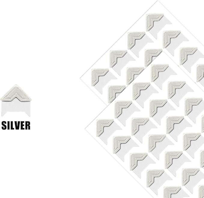 120 Pack Photo Corners Self-Adhesive, Picture Corner Stickers for Scrapbooking, Guestbook, Memory Scrapbook (Silver)