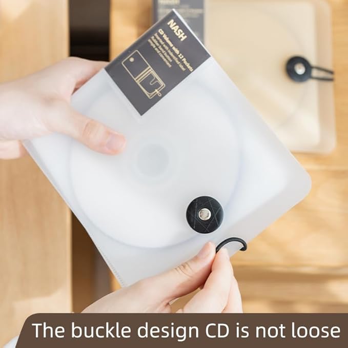 CD Case,3 pack 12 Capacity CD/DVD Case Holders Wallet Hard Plastic DVD Disc Cases Storage Binder for Car Home Office Travel (3, Translucent White)