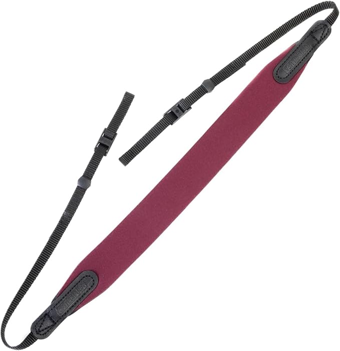 OP/TECH USA E-Z Comfort Neoprene Neck Strap - Lightweight, Padded, Adjustable Strap for DSLR, Mirrorless & Binoculars (Cabernet) - Made in USA