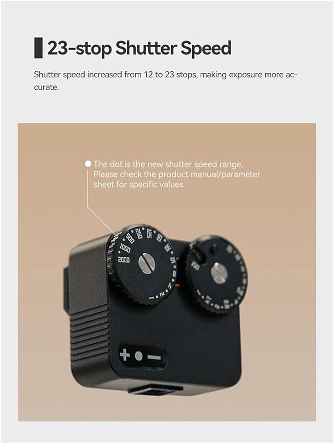 Light Meter II Cold Shoe for DSLR Film Camera Light Meter 12 Shutter Speed Photography Replacement Parts Accessories (Black)